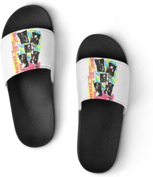 New Pop Kids Music On The Band Block PVC Home Slippers Womans Men Slipper Non Slip Lightweight Open Toe Shower Breathable Shoes Quick Drying Sandal
