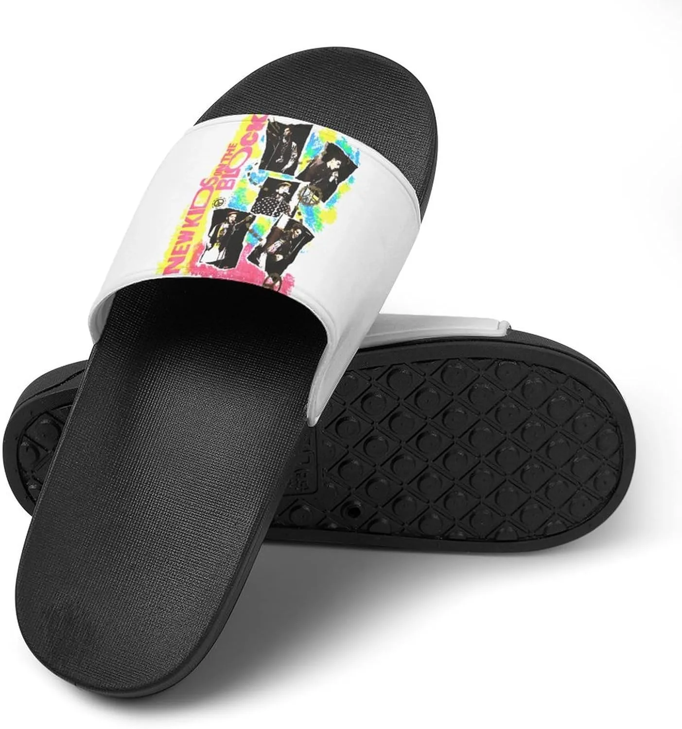 New Pop Kids Music On The Band Block PVC Home Slippers Womans Men Slipper Non Slip Lightweight Open Toe Shower Breathable Shoes Quick Drying Sandal