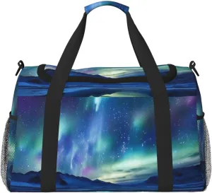 Northern Lights Travel Duffel Bag Lightweight Waterproof Carry On Tote Bag Foldable Weekender Overnight Bags Sport Gym Bag For Women Men
