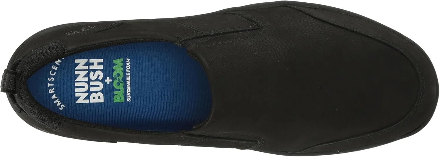 Nunn Bush Men's Mac Moccasin Toe Slip-on Lightweight Comfortable Leather Walking Shoe Loafer