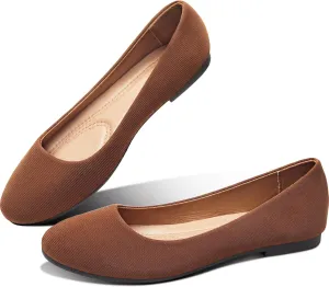 Obtaom Round Toe Women Flat Shoes Slip on Girls Dress Black Ballet Flats