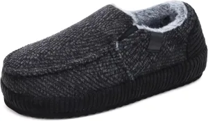 ONCAI Mens Clog Slippers with Arch Support Stripe Faux Fur Cotton-Blend High-Density Memory Foam Warm House Slippers Slip-on Indoor Outdoor Rubber Sole Size 7-16