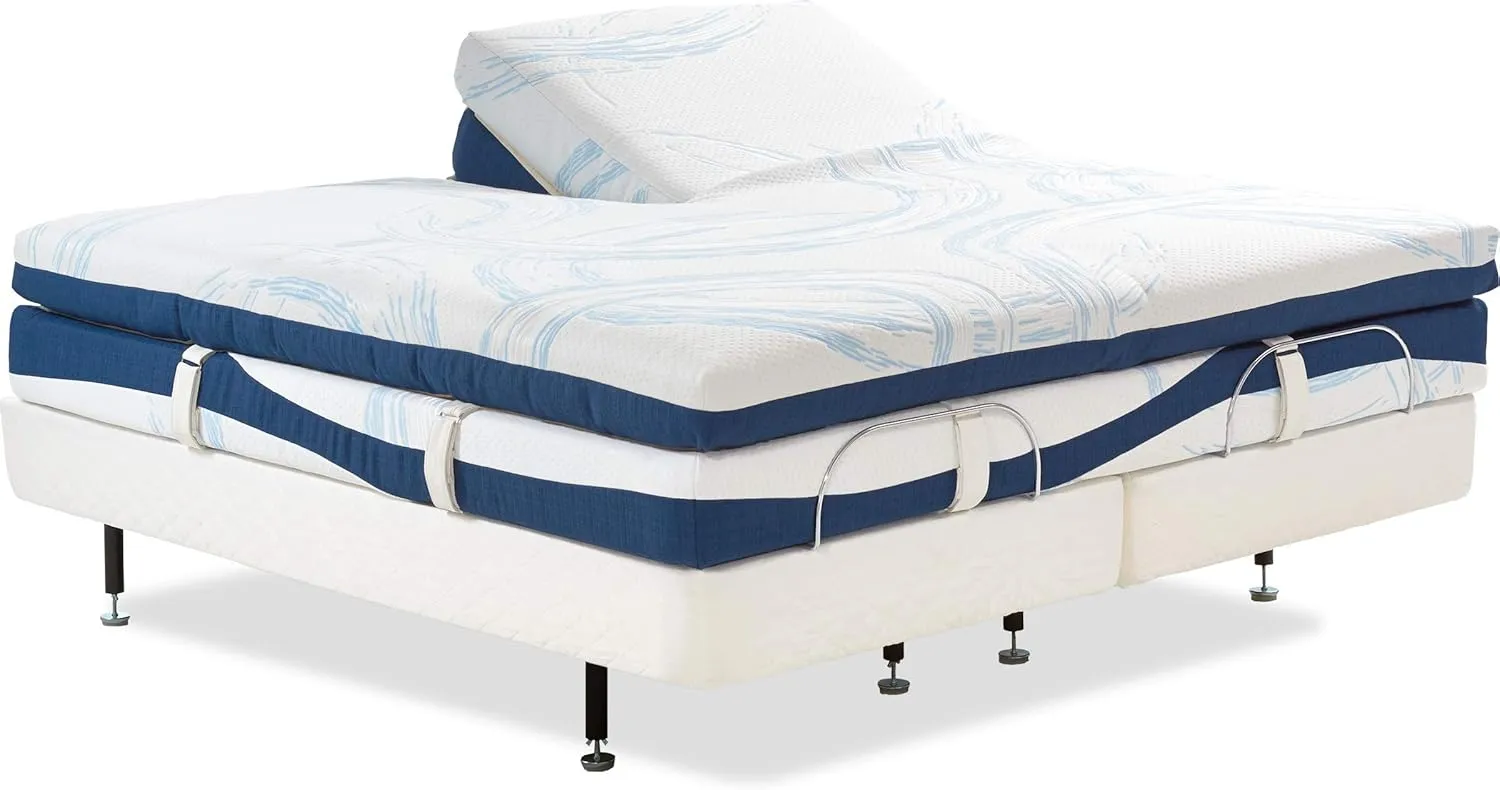 Online Bedding Linen Flex Top California King Size Bed, 800TC - Egyptian Cotton 18" Deep Pocket - Split Top King Sheets for Sleep Number Bed (4 Pcs) Flex Head Cal-King 32" Top Split Sheet - Silver