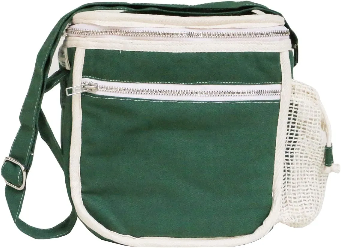 Organic Cotton Insulated Lunch Bag - Green