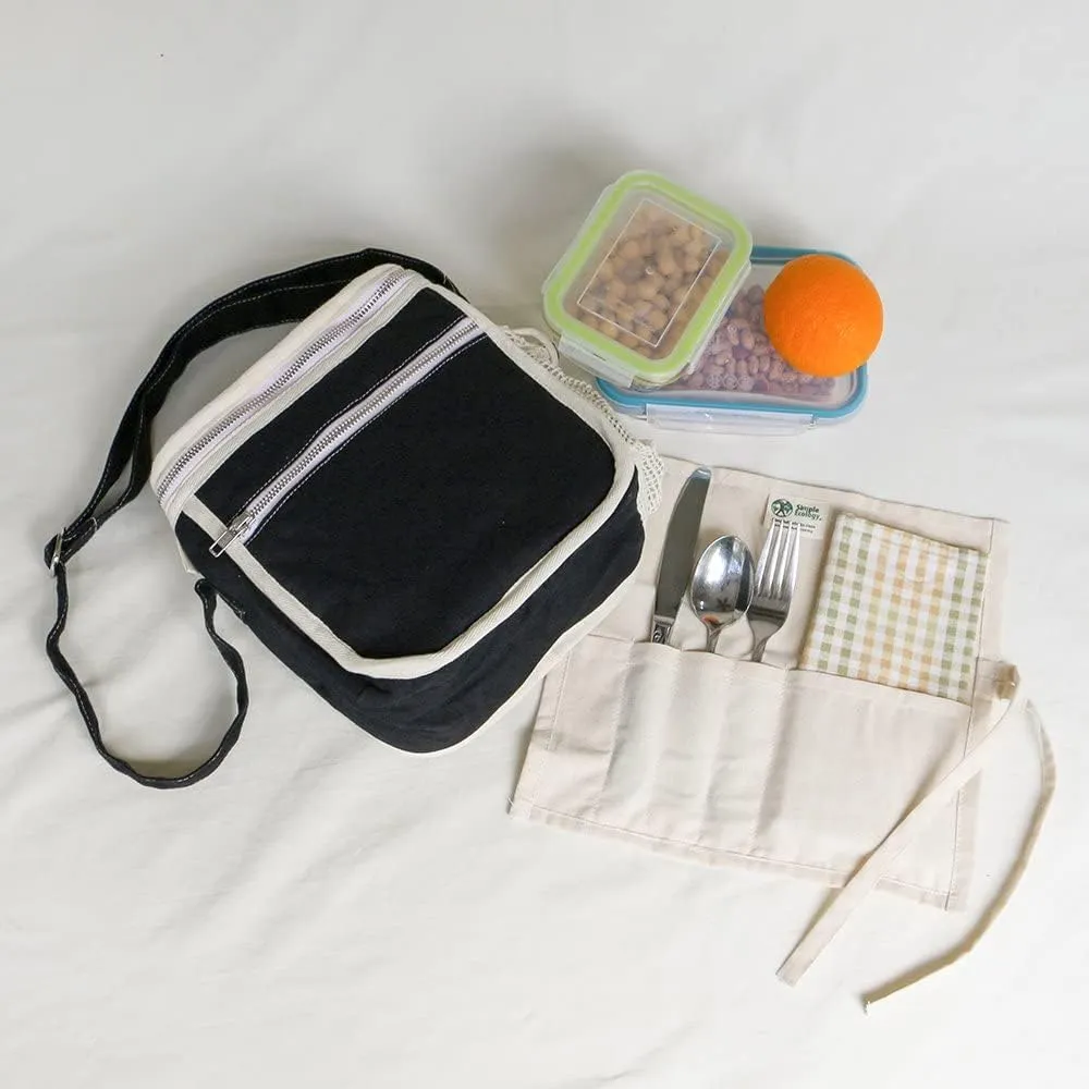 Organic Cotton Insulated Lunch Bag - Green