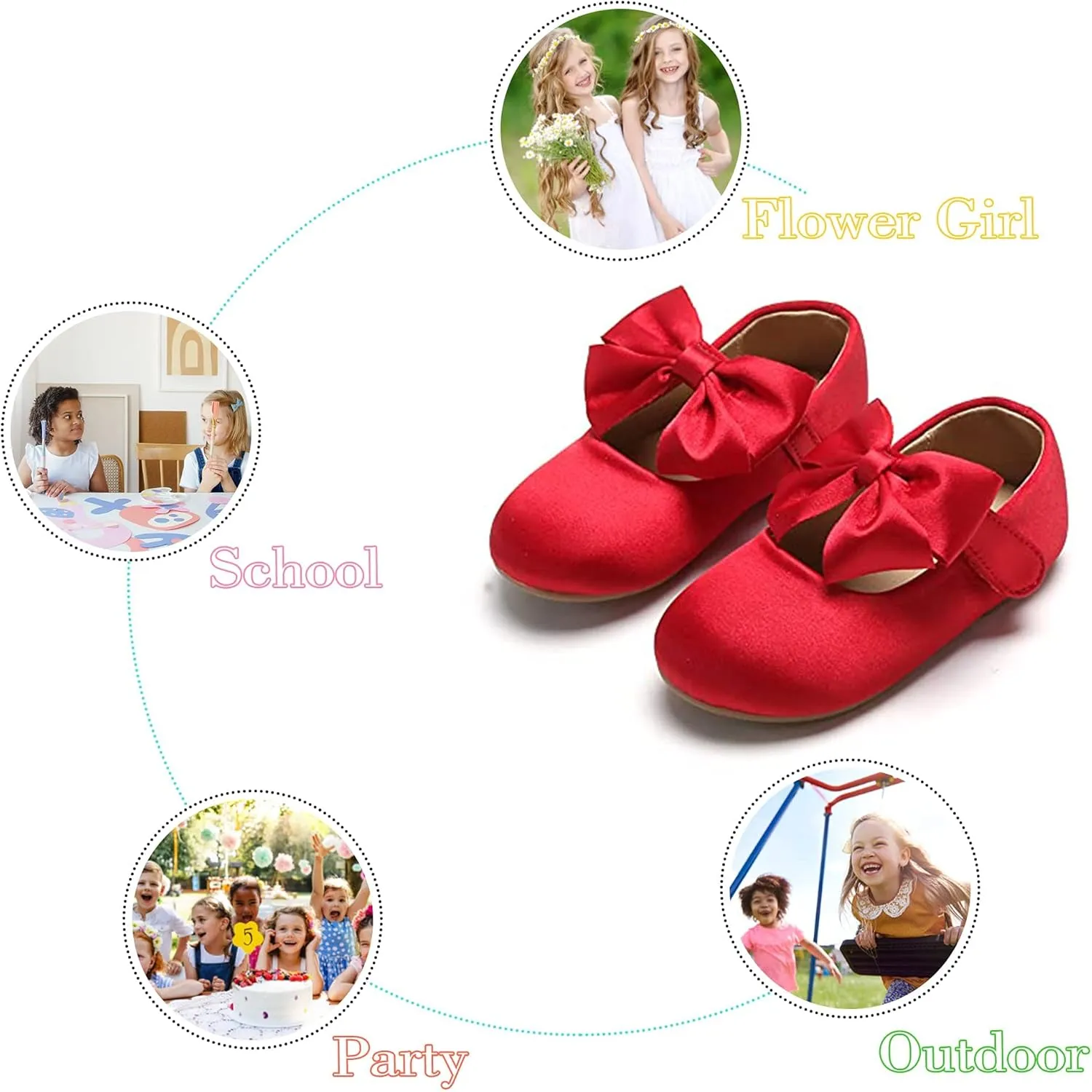 Otter MOMO Toddler Little Girls Princess Shoes Mary Jane Ballerina Flats Flower Girl Dress Shoes
