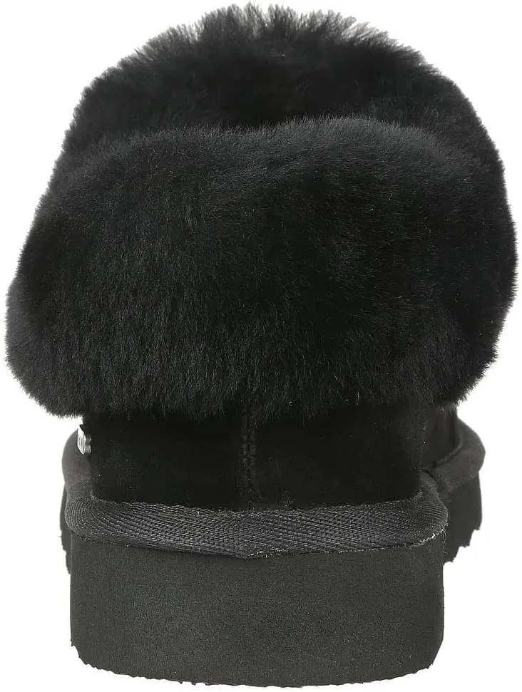 PAMIR Women's Genuine Suede Shearling Ankle Moccasin Bootie Slippers Memory Foam Indoor Outdoor