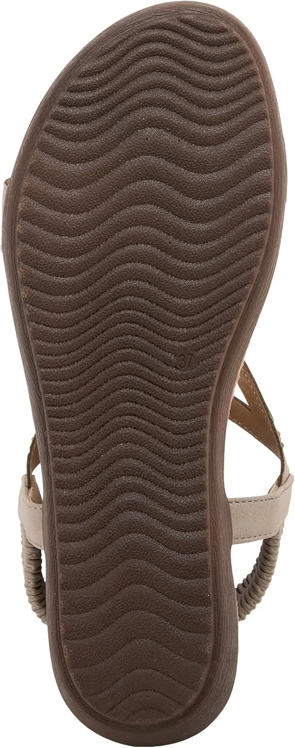 PATRIZIA Volcanic Women's Slingback T-Strap Sandals – Sandals with Slip-On Comfort, Microsuede Insole, Beaded Floral Design