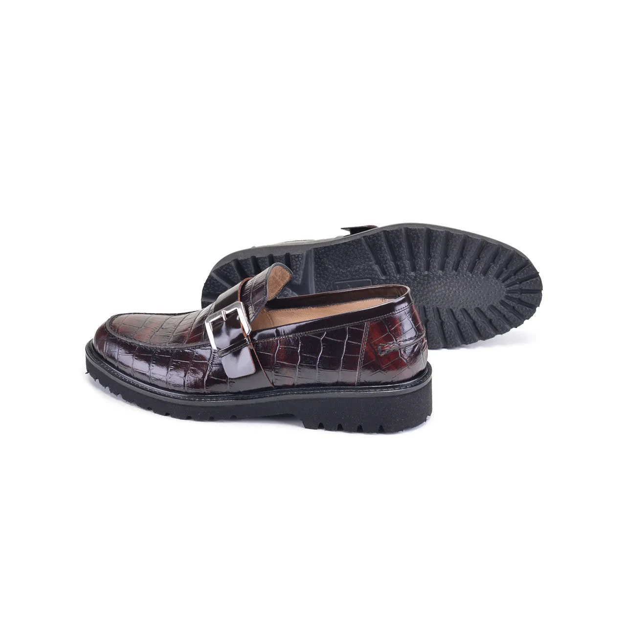 Pelle Line- Brody Croco print loafer - Brown