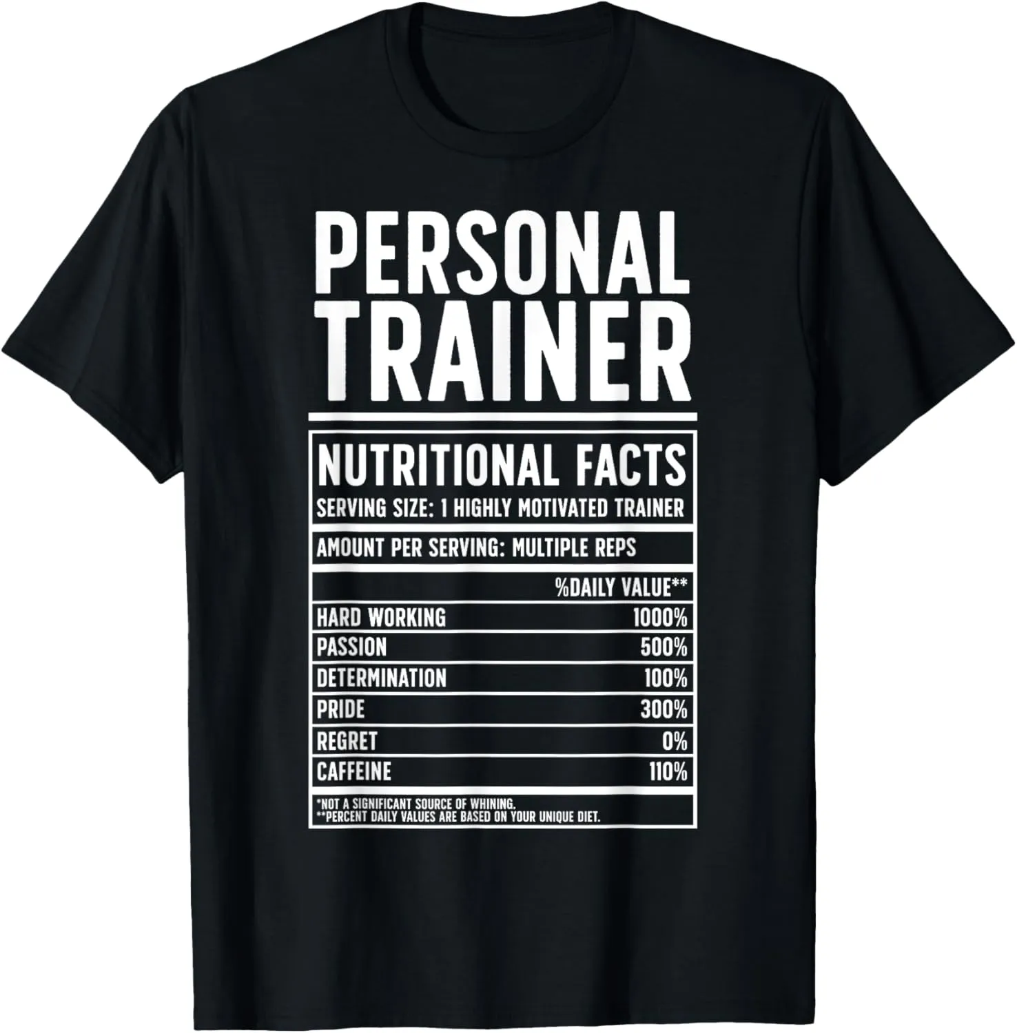 Personal Trainer Nutritional Facts Personal Training T-Shirt