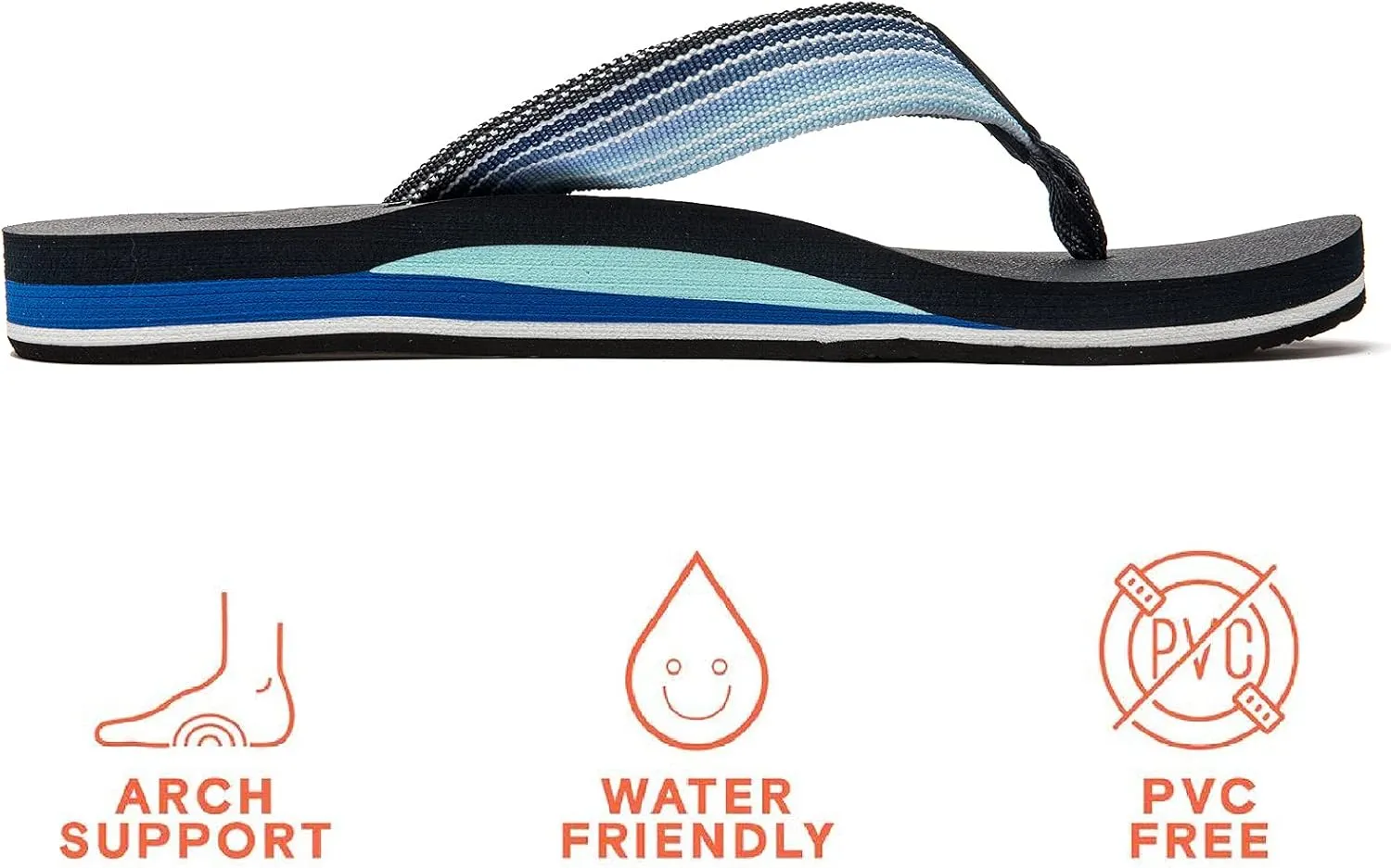 Pevino Women's Orthotic Flip Flops,Casual Comfortable Yoga Mat Thong Sandal with Arch Support