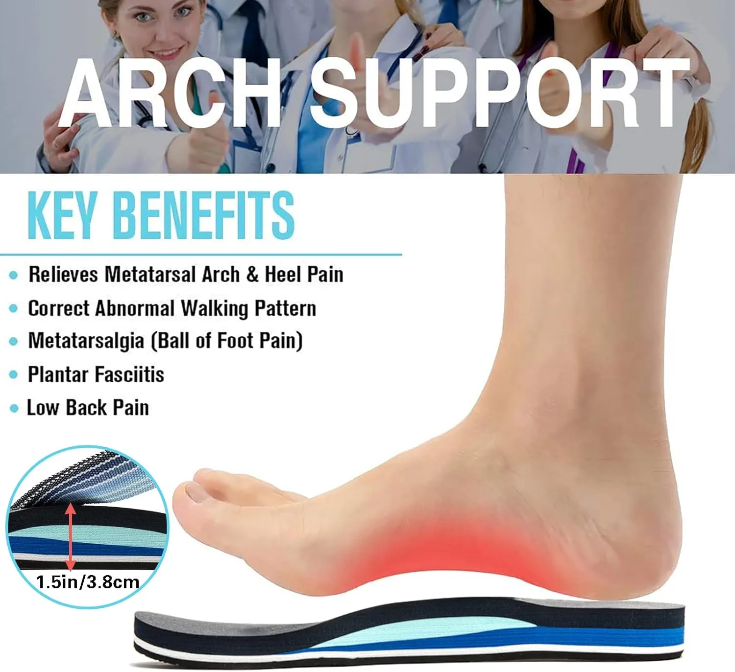 Pevino Women's Orthotic Flip Flops,Casual Comfortable Yoga Mat Thong Sandal with Arch Support