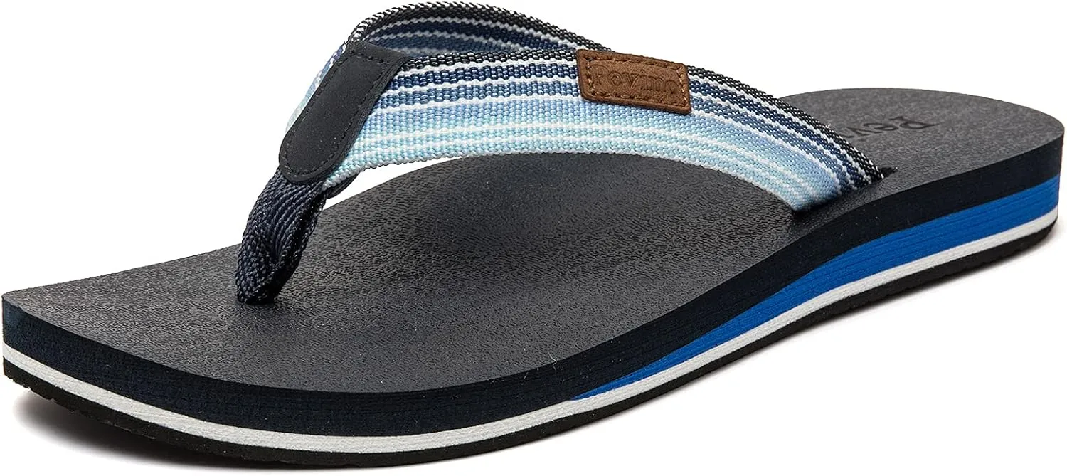 Pevino Women's Orthotic Flip Flops,Casual Comfortable Yoga Mat Thong Sandal with Arch Support