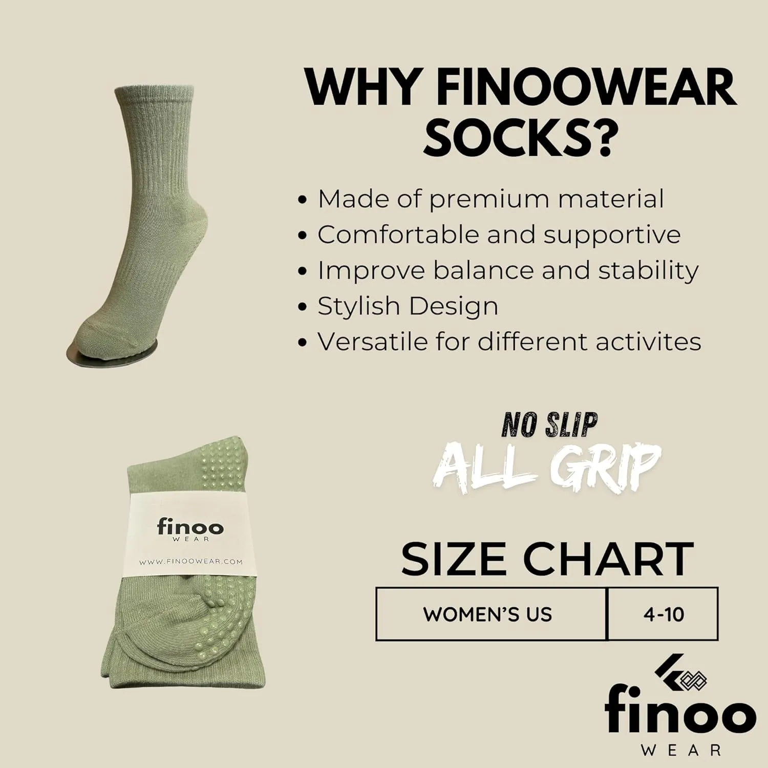 Pilates Grippy Socks with Grips for Women Yoga Non Slip Long Socks for Pure Barre, Ballet,Dance Workout