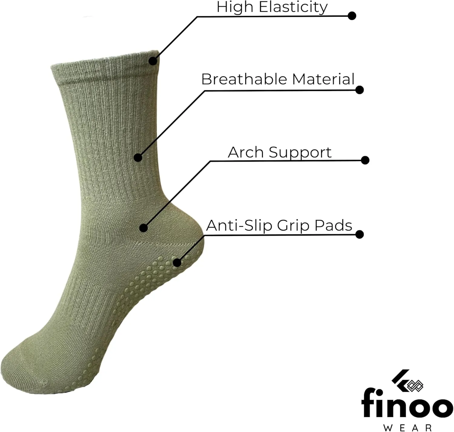 Pilates Grippy Socks with Grips for Women Yoga Non Slip Long Socks for Pure Barre, Ballet,Dance Workout