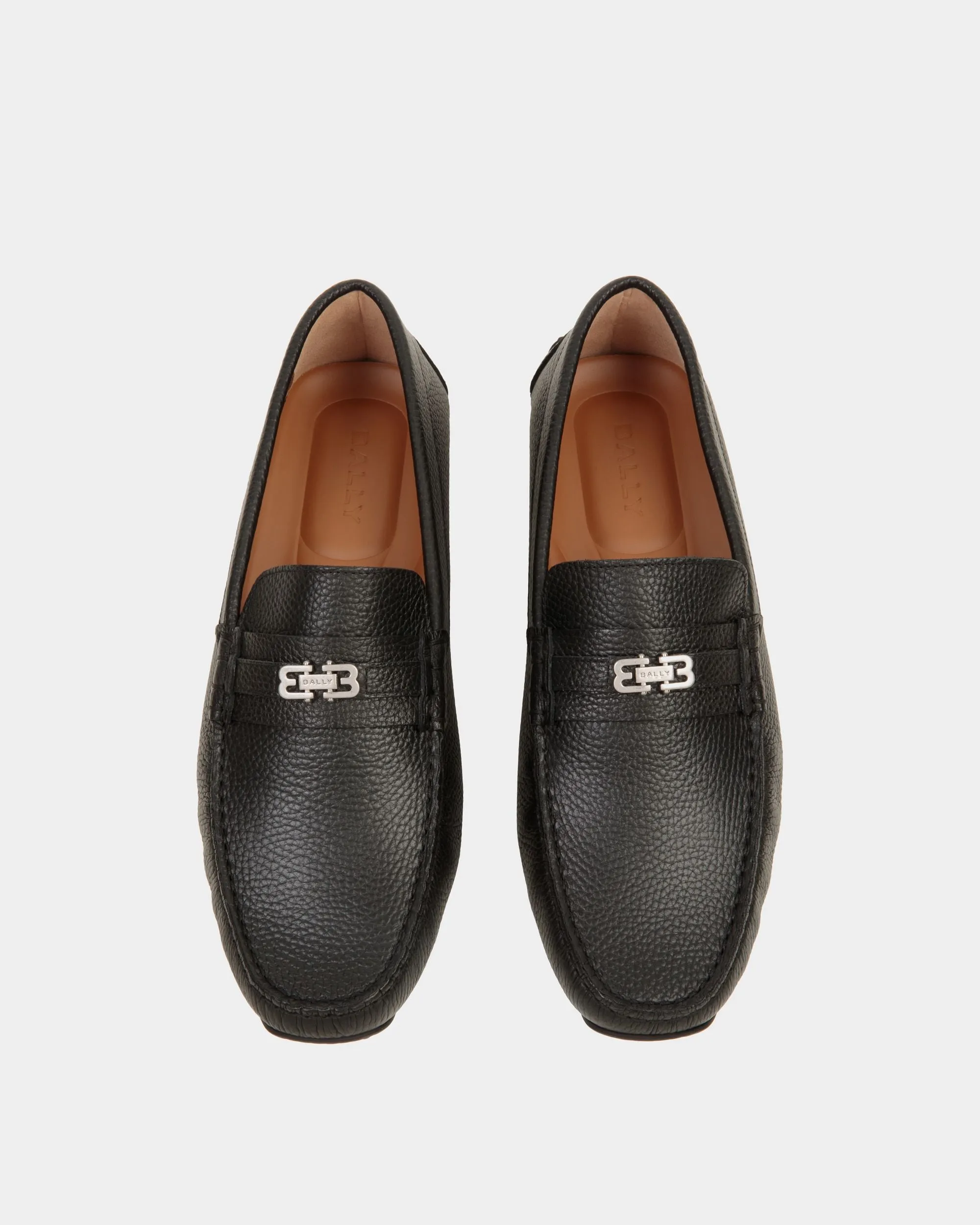 Pilot Driver in Black Grained Leather