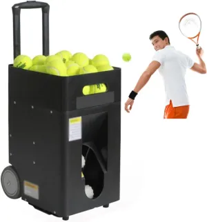 Portable Tennis Trainer Machine,Tennis Ball Machine with Wheels,Up to 50 Balls,App/Remote Control Ball Launcher,Automatic Tennis Ball Thrower