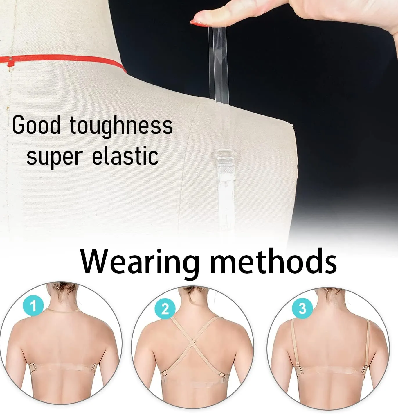 Professional Seamless Ballet Dance Bras for Women and Girls with Adjustable Clear Straps