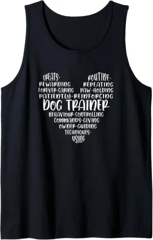 Proud Dog Trainer Qualities Dog Training Heart Shape Tank Top