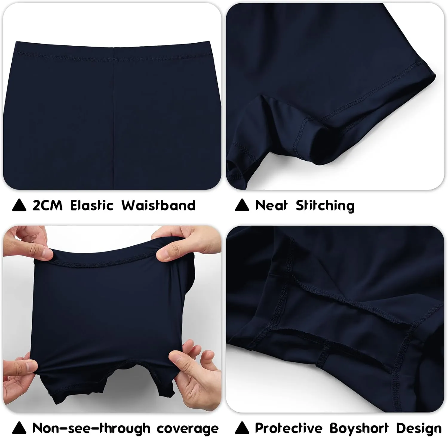 QBK 2T-14 Years Girls Swim Shorts Toddler Boyshort Swimsuit UPF 50  Quick Dry Rash Guard Swim Bottoms
