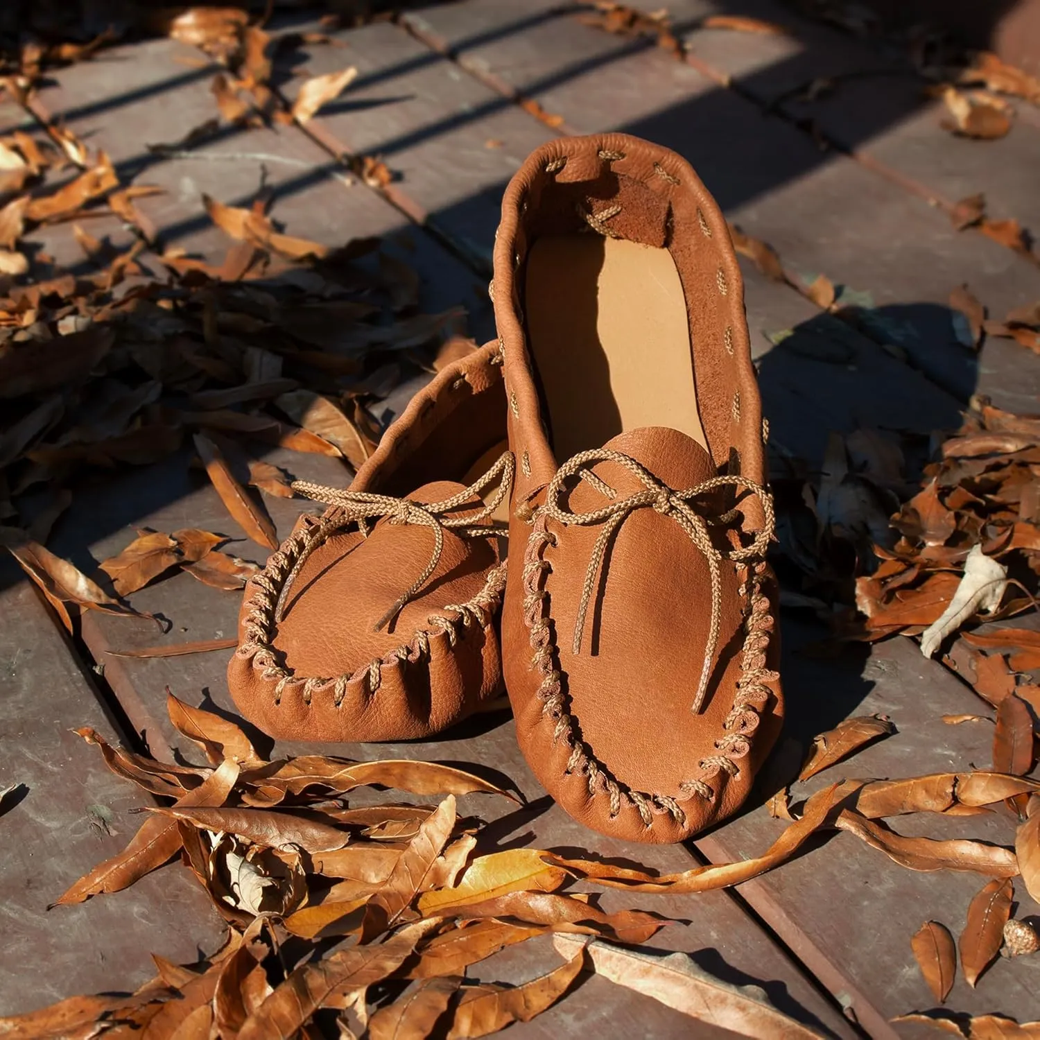 Realeather Adult Moccasin Leathercraft Kit, 10-11, Saddle Tan