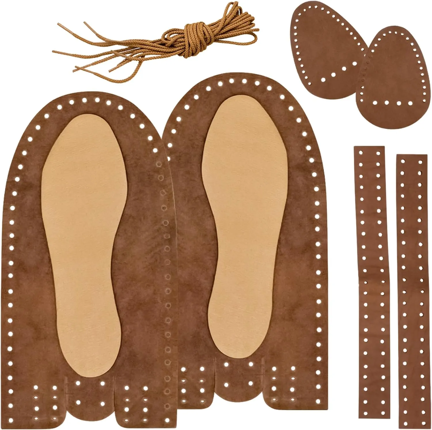 Realeather Adult Moccasin Leathercraft Kit, 10-11, Saddle Tan