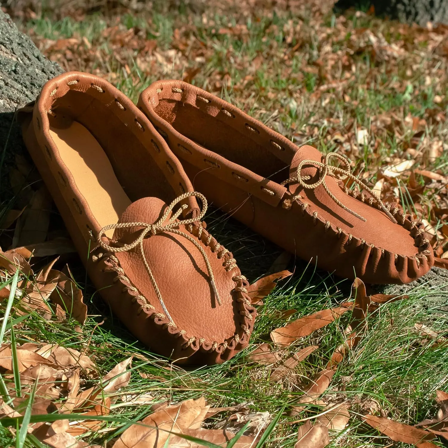 Realeather Adult Moccasin Leathercraft Kit, 10-11, Saddle Tan