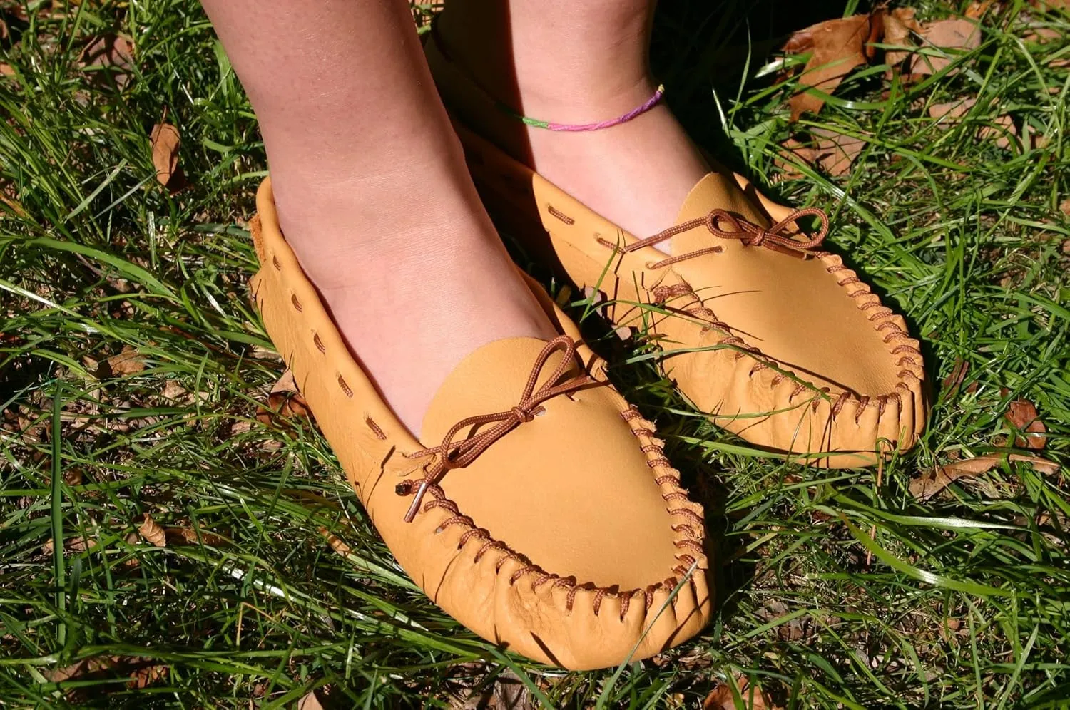 Realeather Adult Moccasin Leathercraft Kit, 4-5, Golden Tan