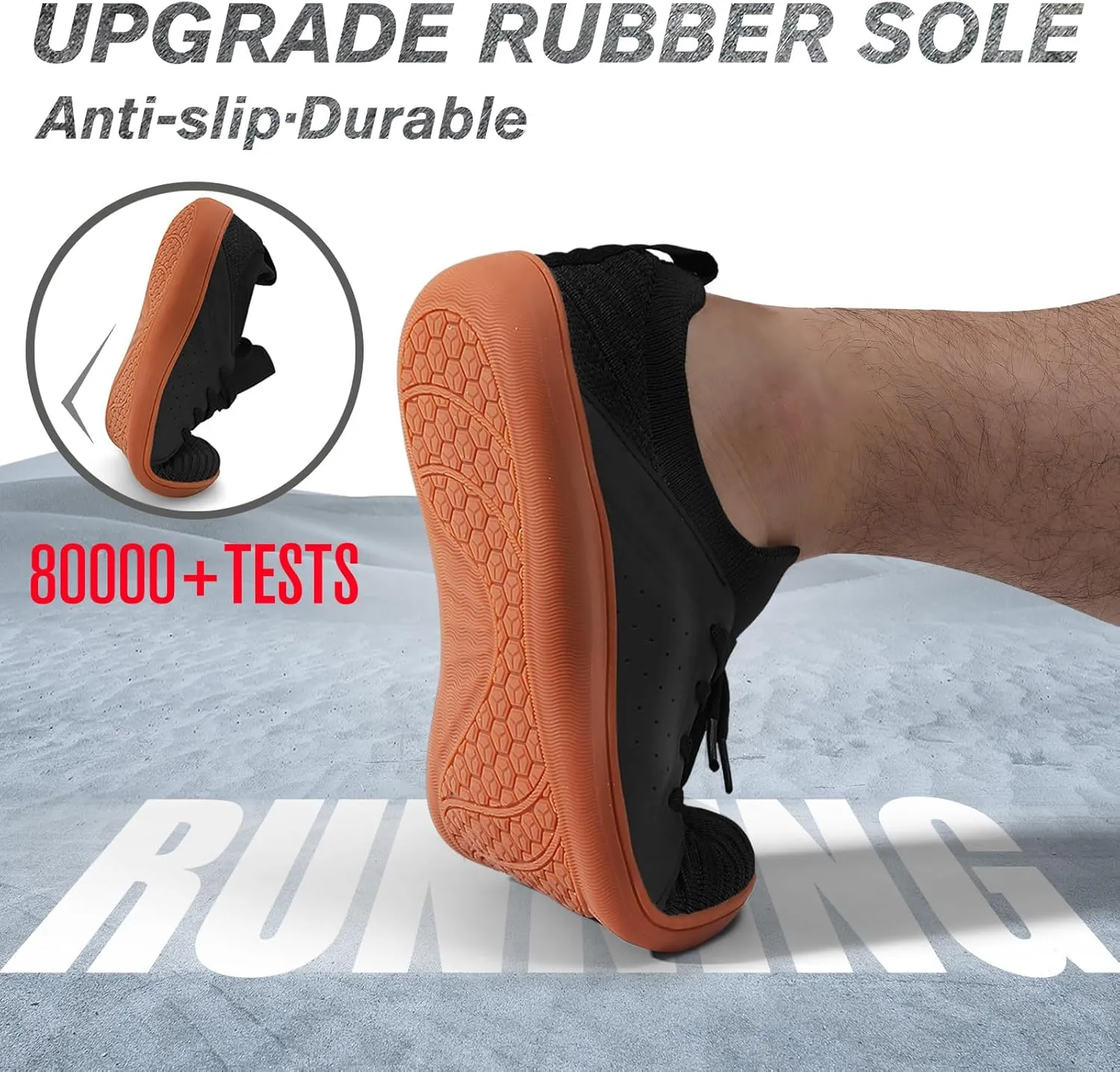 relxfeet Men's Barefoot Shoes Minimalist Cross-Trainer Shoes Wide Toe Walking Shoes Zero Drop Sole Trail Running Sneakers