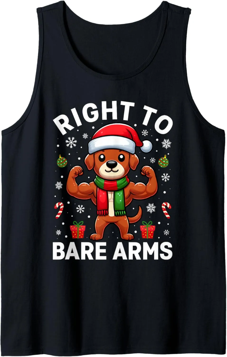 Right To Bare Arms Dog Gymer Christmas Funny Gym Workout Tank Top