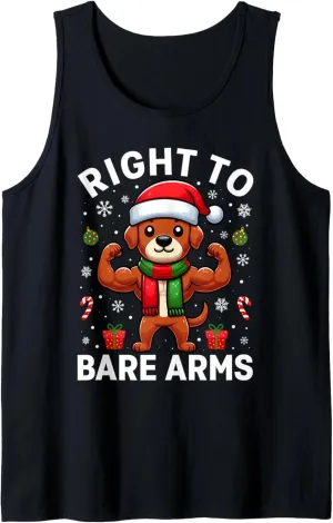 Right To Bare Arms Dog Gymer Christmas Funny Gym Workout Tank Top