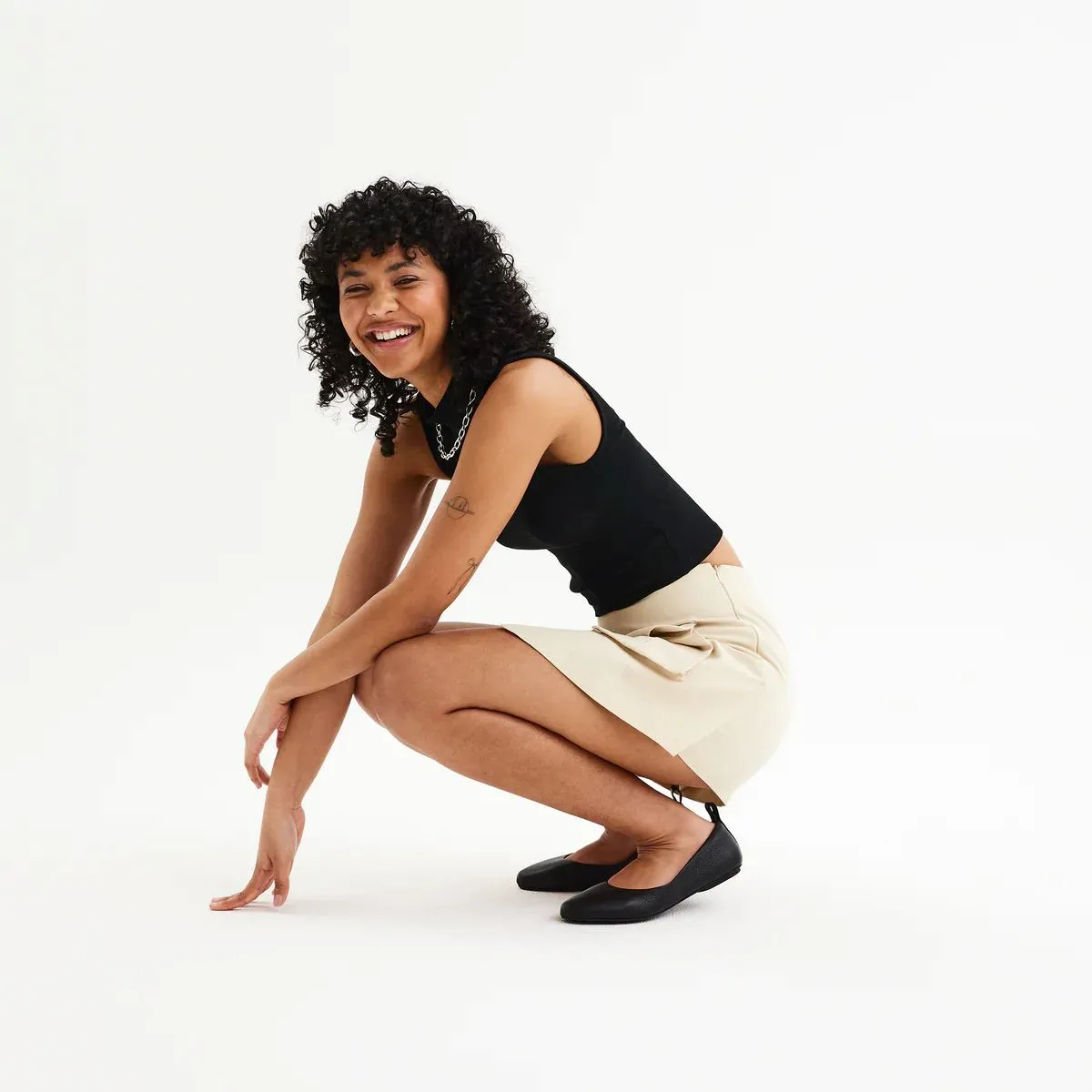 ROLLIE Ballet Flat - Black Tumble