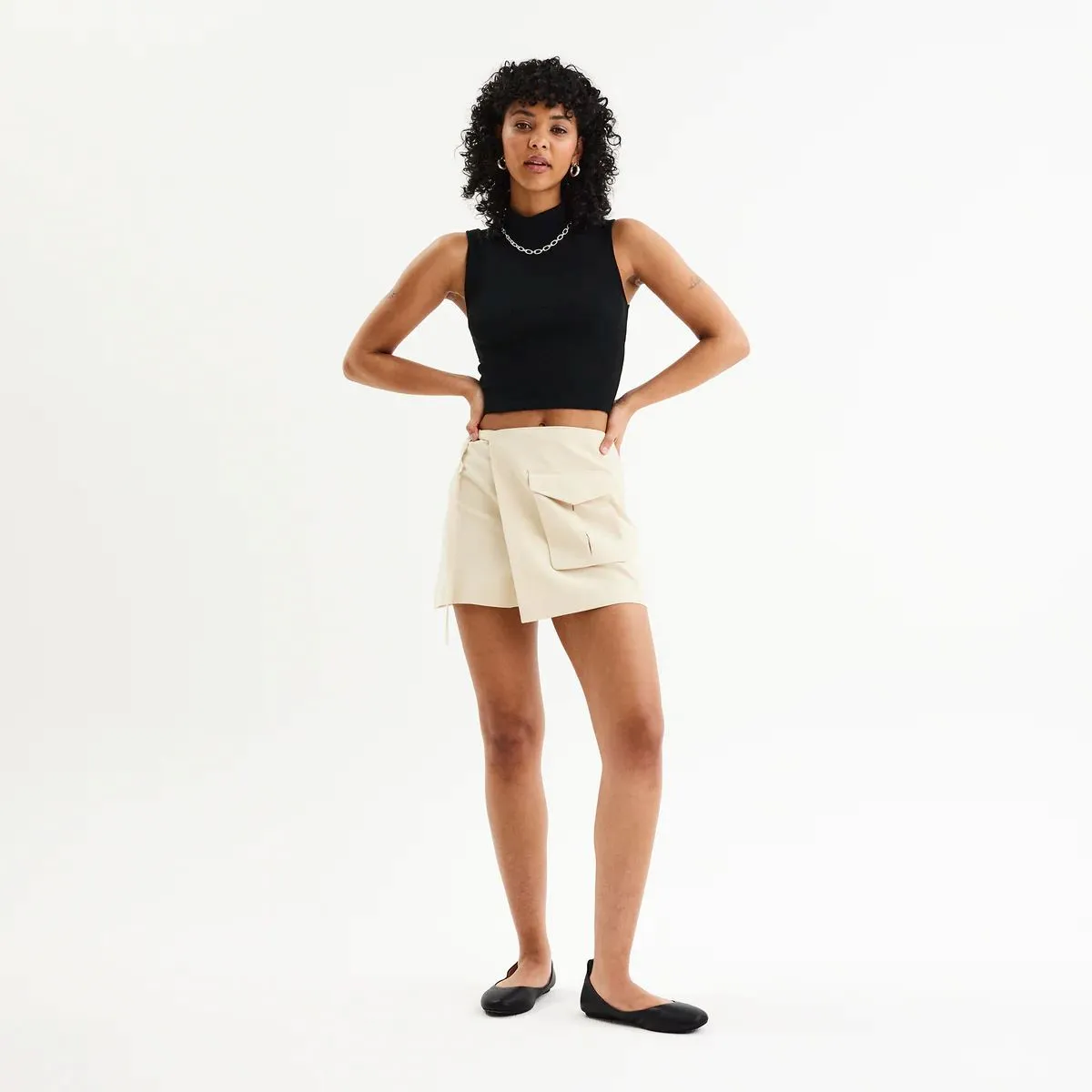 ROLLIE Ballet Flat - Black Tumble