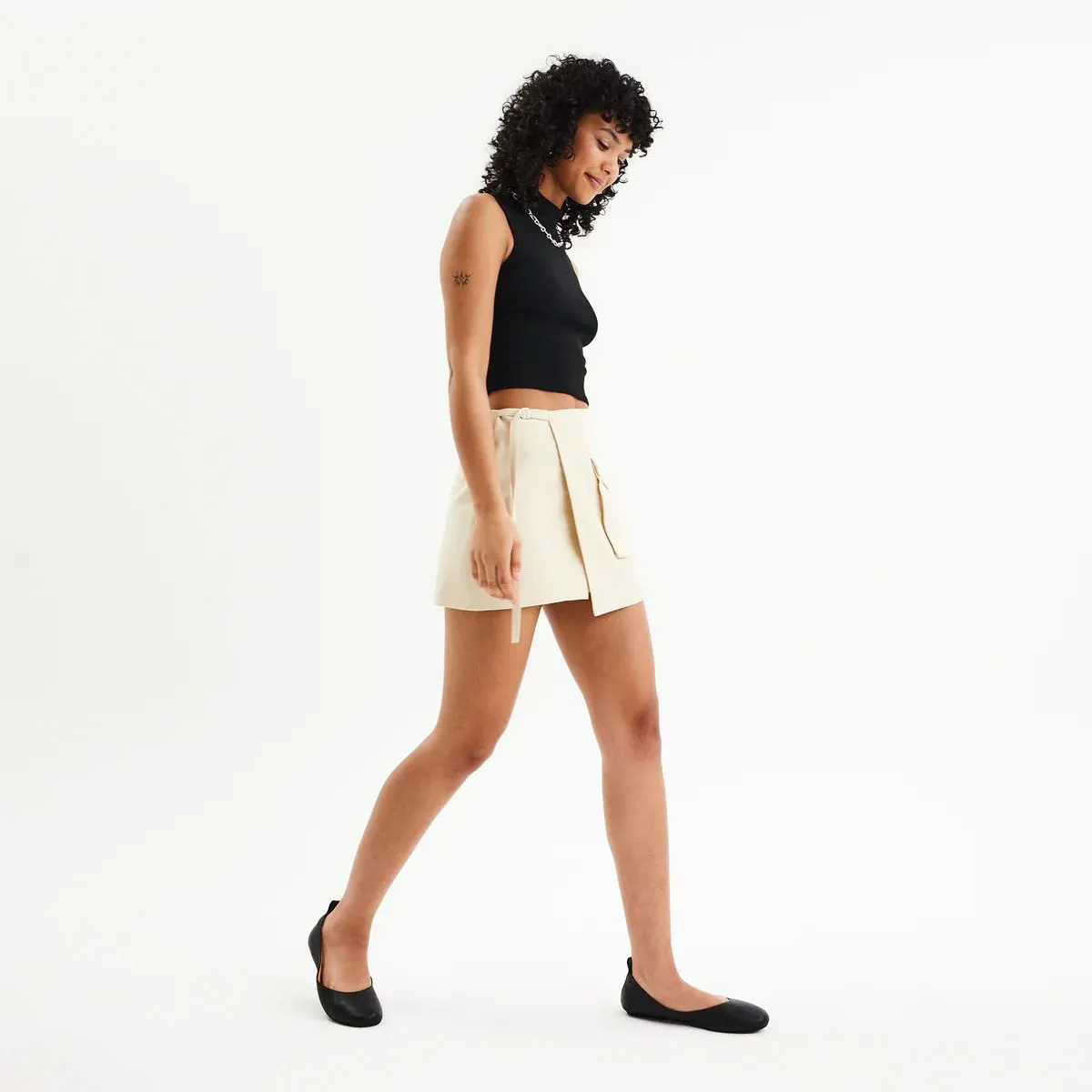 ROLLIE Ballet Flat - Black Tumble