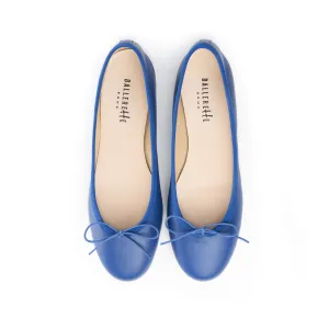 Royal blue leather ballet flat