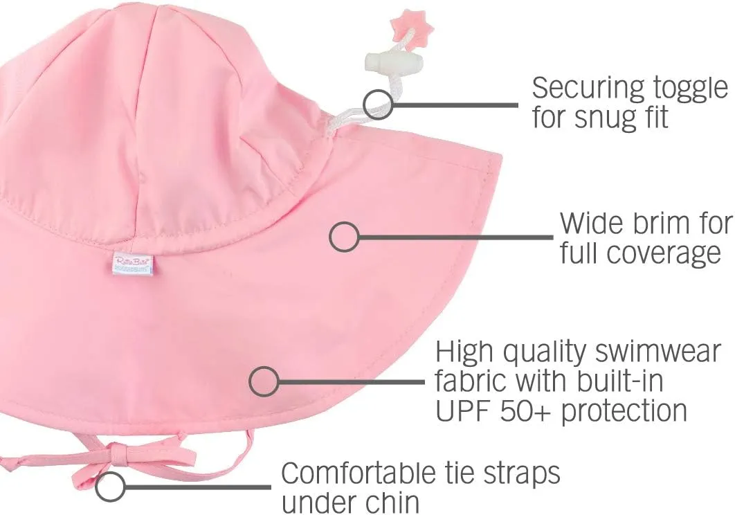 RuffleButts® Baby/Toddler Girls Baby/Toddler Sun Hat with UPF 50  Sun Protection and Floppy Wide Brim