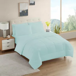 RV Short Queen Comforter Set for RV Camper Comforter Set with Fitted & Flat Sheet, 4 Pillowcases Tailored for RV Short Queen Beds Cozy Essentials for Your RV Bedroom, Aqua