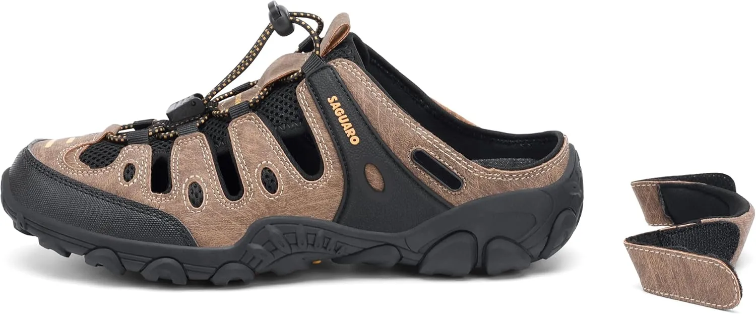 SAGUARO Men's Sport Sandals Adjustable Strap Closed Toe Outdoor Hiking Sandal Beach Water Shoes