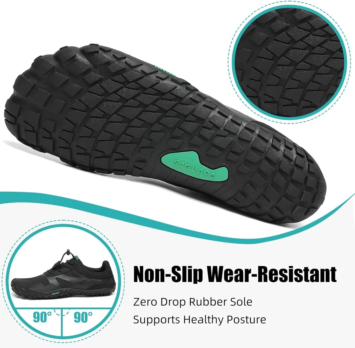 SAGUARO Womens Mens Barefoot Shoes Minimalist Trail Runner Wide Toe Box Zero Drop Outdoor Cross Training Shoe