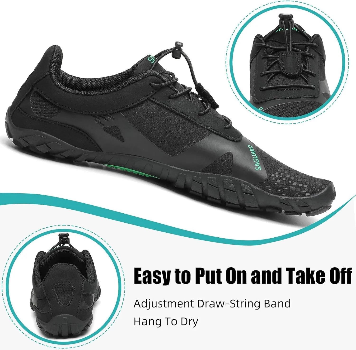 SAGUARO Womens Mens Barefoot Shoes Minimalist Trail Runner Wide Toe Box Zero Drop Outdoor Cross Training Shoe