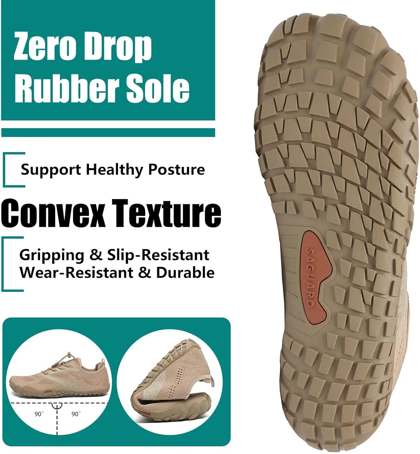 SAGUARO Womens Mens Barefoot Shoes Minimalist Trail Runner Wide Toe Box Zero Drop Outdoor Cross Training Shoe