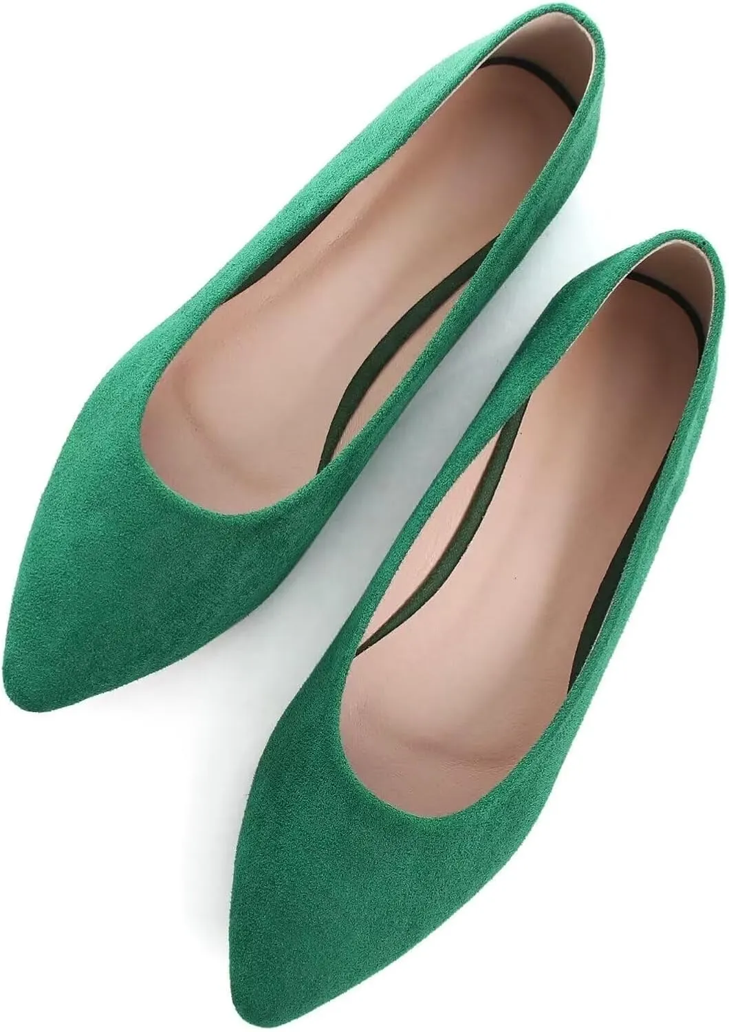 SAILING LU Womens Suede Pointed Toe Ballet Flats Comfortable Wedding Party Casual Slip-On Ballerina Dressy Shoes for Women Walking Shoes