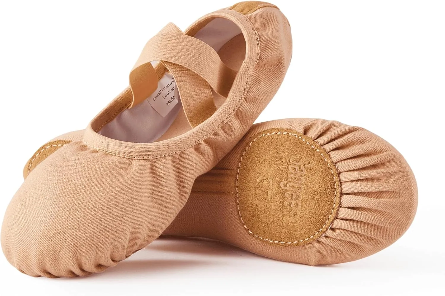 SANGEESON Women's Ballet Shoes Stretch Canvas Dance Slippers