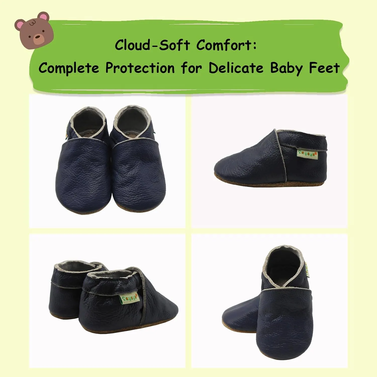 SAYOYO Baby Soft Sole Prewalkers Skid-Resistant Baby Toddler Shoes Infant Moccasins