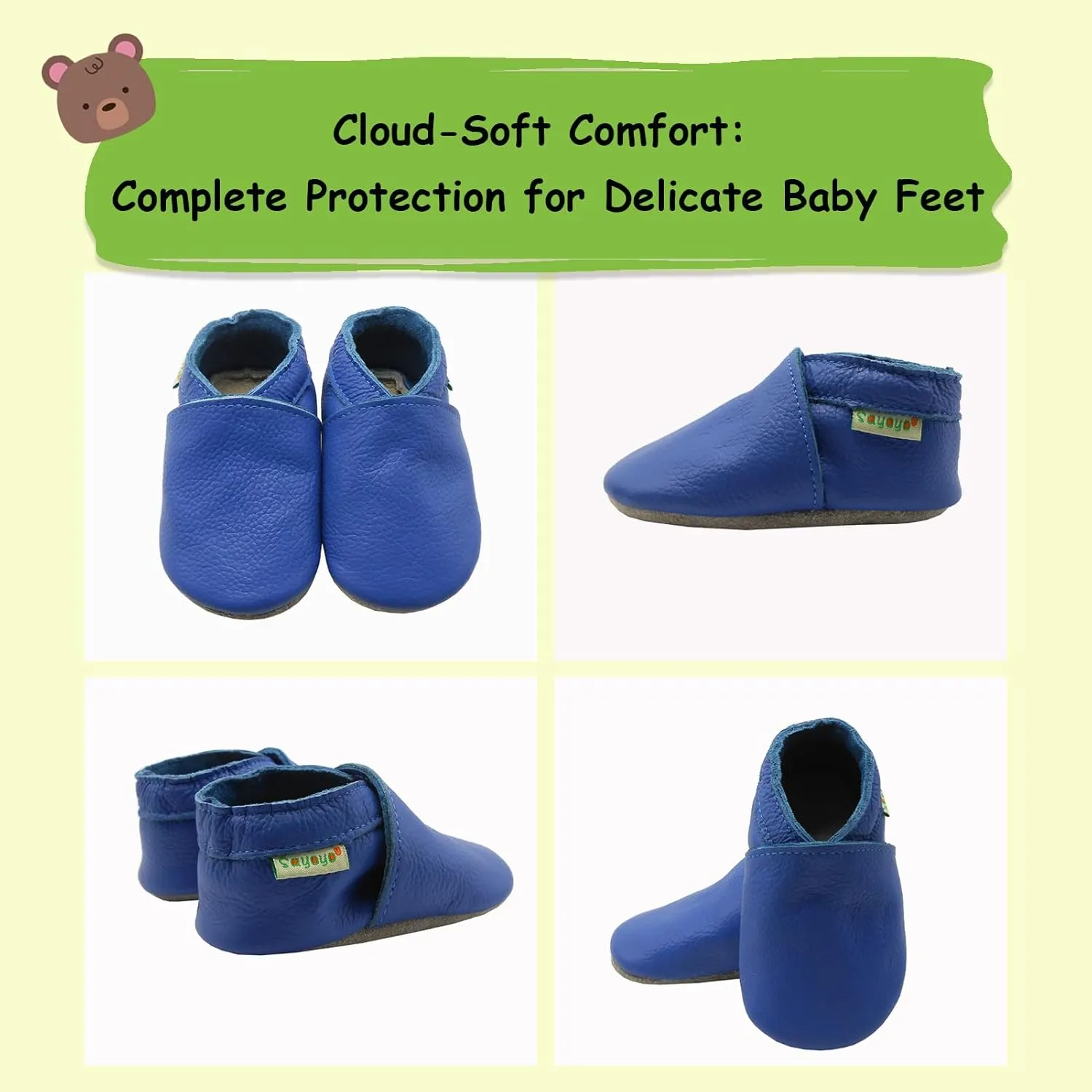 SAYOYO Baby Soft Sole Prewalkers Skid-Resistant Baby Toddler Shoes Infant Moccasins
