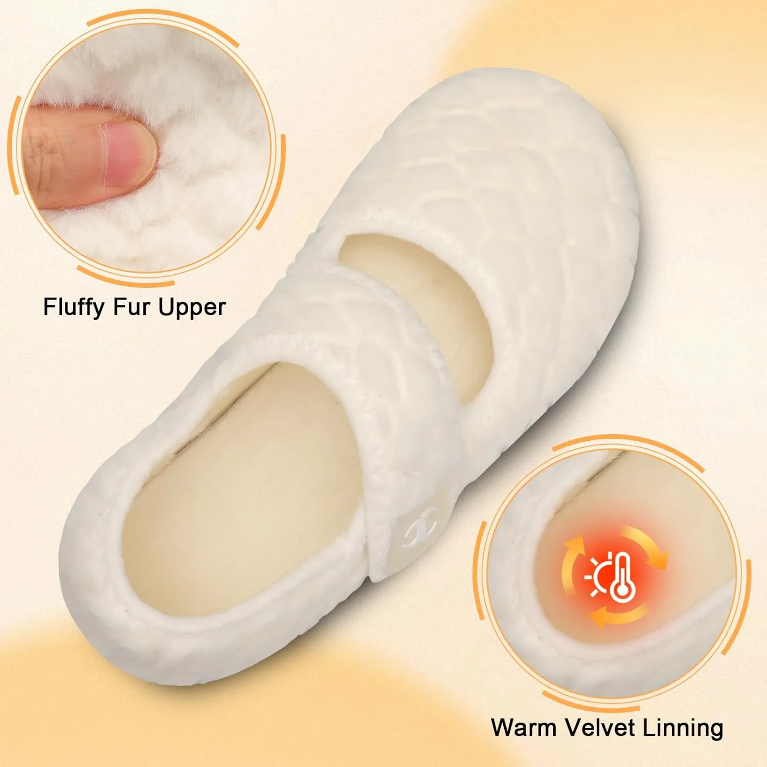 Scurtain Comfy House Slippers for Women Men Wide Diabetic Sock Slippers Soft Slip On Slippers Cozy Barefoot House Shoes