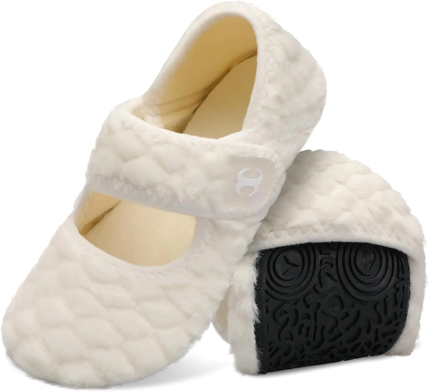 Scurtain Comfy House Slippers for Women Men Wide Diabetic Sock Slippers Soft Slip On Slippers Cozy Barefoot House Shoes