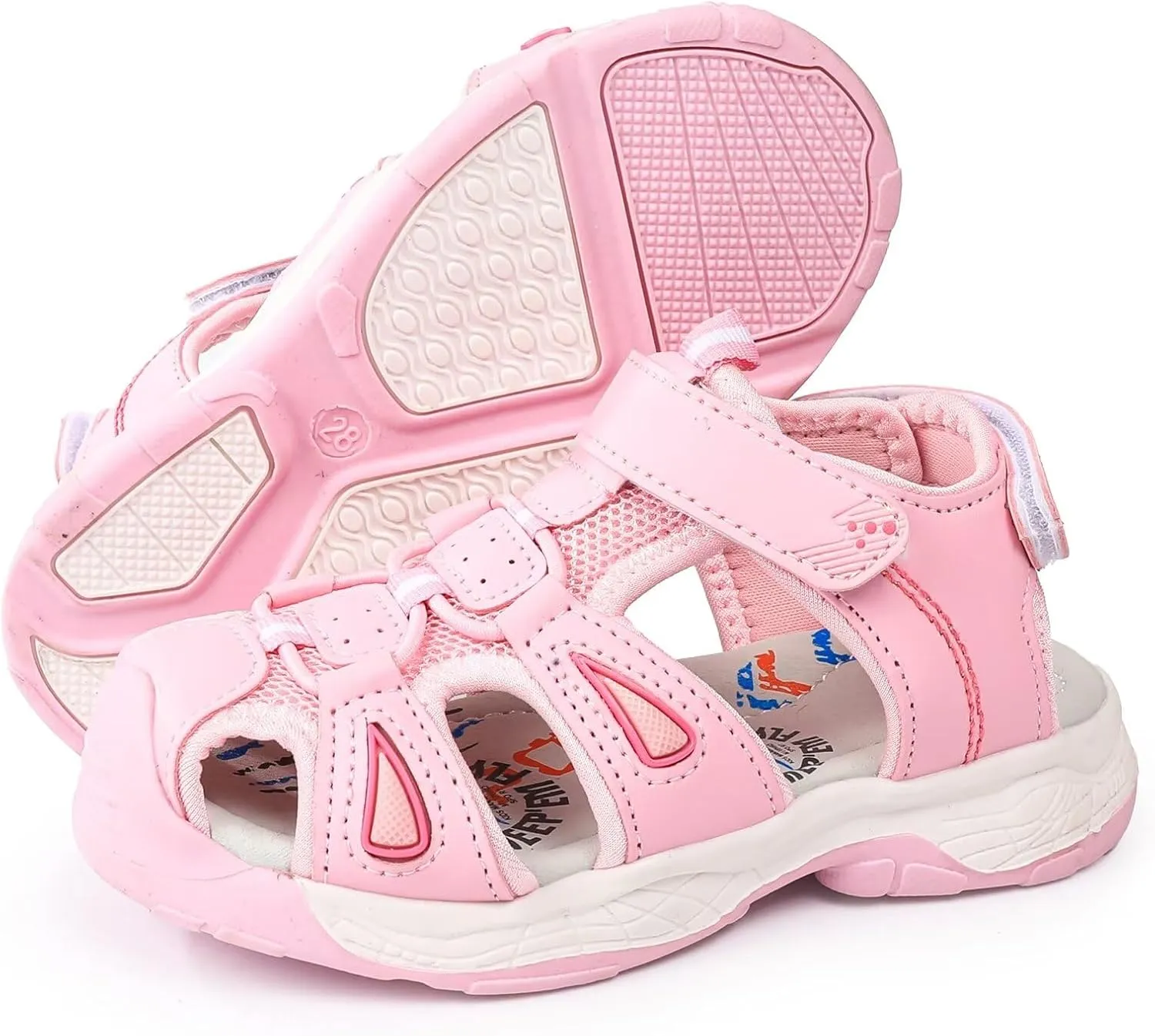 seannel Kids Athletic Sandals Boys and Girls Outdoor Hiking Sports Closed-Toe Sandal Pool Beach Shoes Summer Water shoes