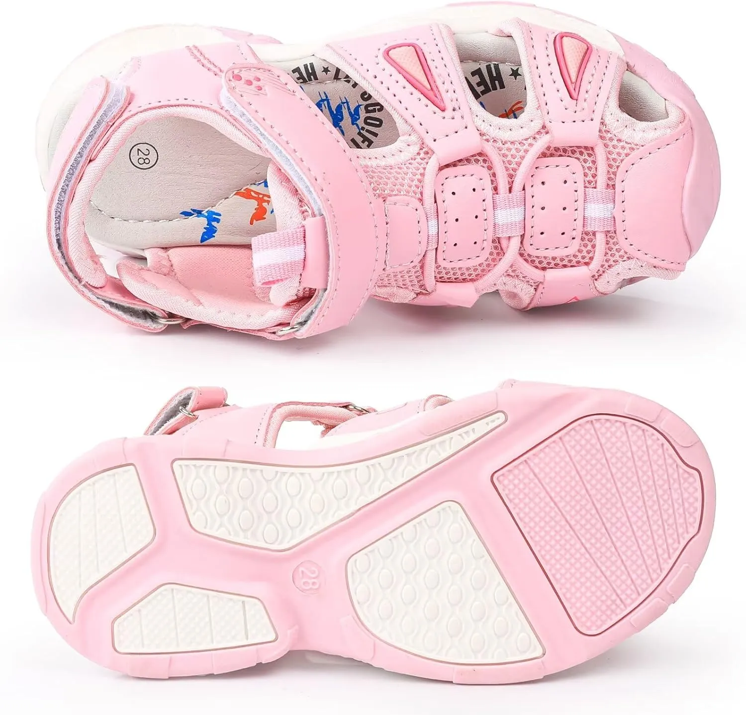 seannel Kids Athletic Sandals Boys and Girls Outdoor Hiking Sports Closed-Toe Sandal Pool Beach Shoes Summer Water shoes