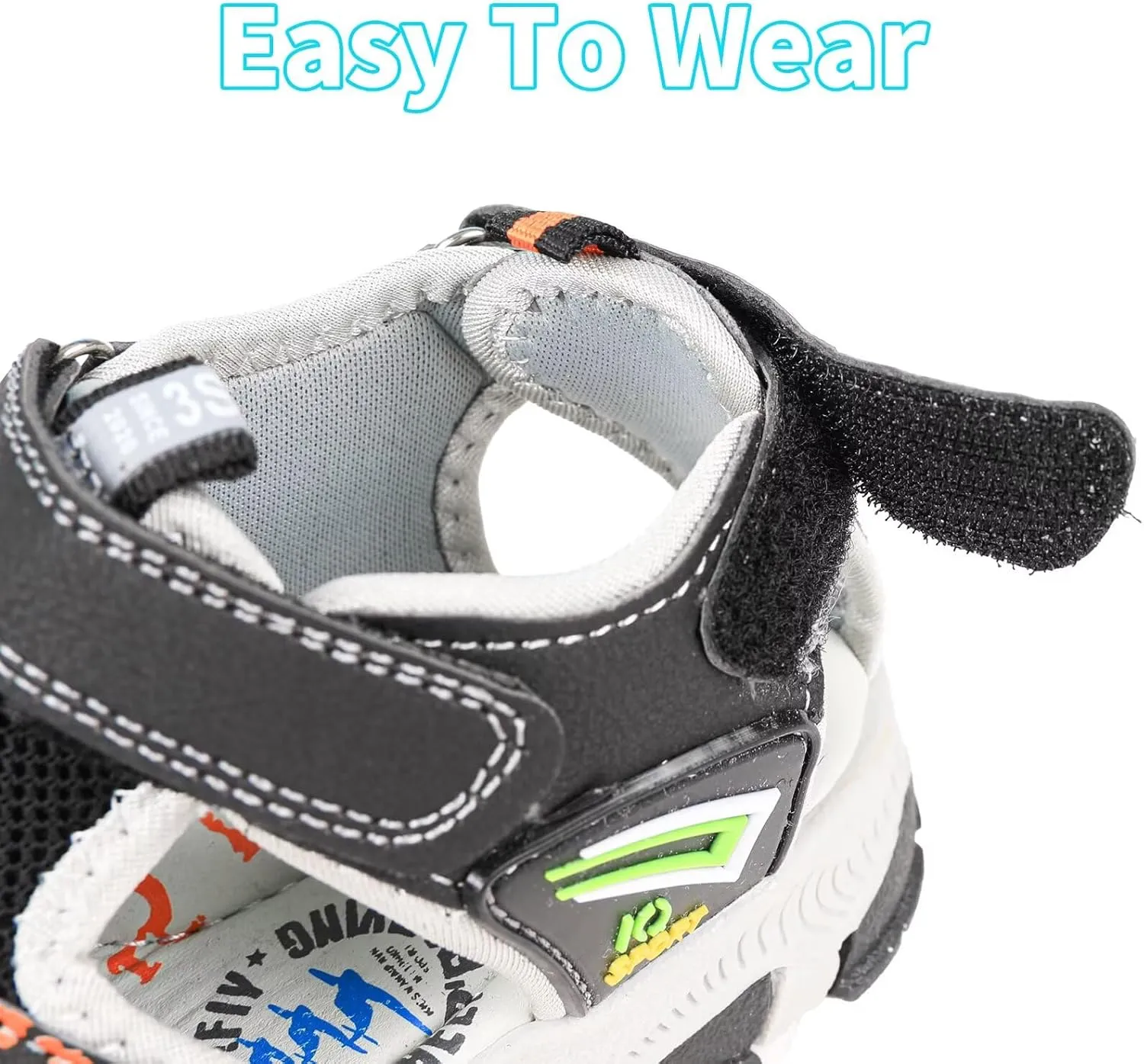 seannel Kids Athletic Sandals Boys and Girls Outdoor Hiking Sports Closed-Toe Sandal Pool Beach Shoes Summer Water shoes